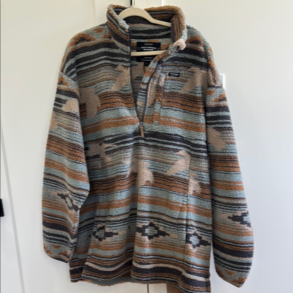 NWT Southern Marsh Brown and Gray Zip Up Sweater